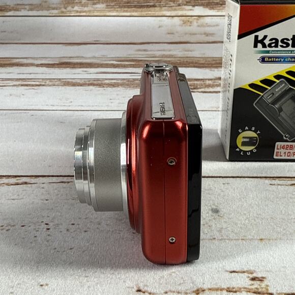 Olympus VR-320 14.0MP Digital Camera Red w/ Battery & Charge Pixel Spot Issue - Picture 3 of 7